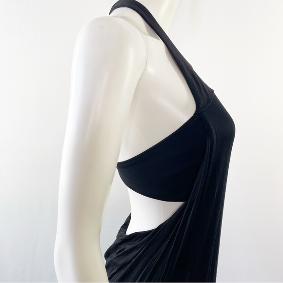 Helmut Lang Maxi Dress Size P Zip Up Racerback Vampirecore Gothic Grunge - Picture 2 of 10